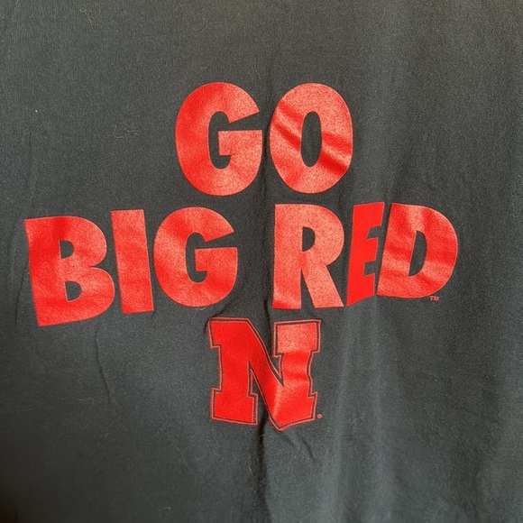 New Agenda Nebraska Huskers Go Big Red Black Tee Size Large - Picture 2 of 5